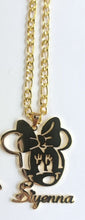 Load image into Gallery viewer, Minnie Mouse Gold Plated Personalized Necklace