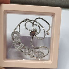 Load image into Gallery viewer, CZ Bubble Letter Personalized Bracelet