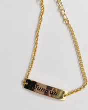 Load image into Gallery viewer, 14k Gold Plated Baby/Toddler Engraved Bracelet - Customizable Personalized Jewelry Gift for Kids