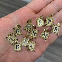 Load image into Gallery viewer, Initial Square A-Z 18k Gold Pendant Necklace
