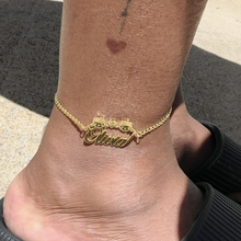 Load image into Gallery viewer, New Personalized Heart Pendant Anklet Characters "Hello Kitty, Minnie Mouse, Tweety Bird, Any Character"