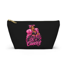 Load image into Gallery viewer, Accessory Pouch — Pink “F*ck Cancer” Boxing Girl Makeup Bag