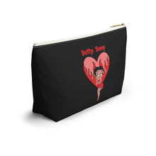 Load image into Gallery viewer, Betty Boop Flaming Heart Accessory Pouch w T-bottom