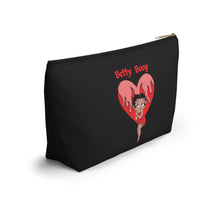 Load image into Gallery viewer, Betty Boop Flaming Heart Accessory Pouch w T-bottom
