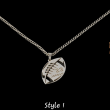 Load image into Gallery viewer, 18k Gold Plated Football Personalized Pendant Necklace