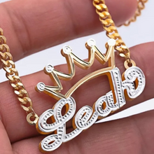 Load image into Gallery viewer, Personalized 3D Crown Double Plated Necklace