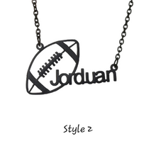 Load image into Gallery viewer, 18k Gold Plated Football Personalized Pendant Necklace