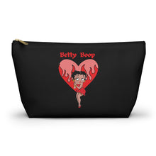 Load image into Gallery viewer, Betty Boop Flaming Heart Accessory Pouch w T-bottom