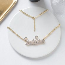 Load image into Gallery viewer, Double Plated Personalized 3D Necklace with Heart Bar