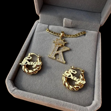 Load image into Gallery viewer, Kid's Personalized Necklace and Earrings Set