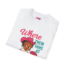 Load image into Gallery viewer, Betty Boop Where them fans at Softstyle T-Shirt