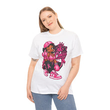 Load image into Gallery viewer, Breast Cancer Fighter Tee — Pink Boxing Girl “F#ck Cancer” Graphic T-Shirt