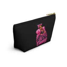 Load image into Gallery viewer, Accessory Pouch — Pink “F*ck Cancer” Boxing Girl Makeup Bag
