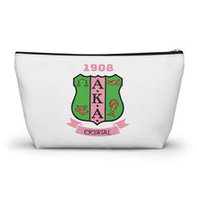 Load image into Gallery viewer, AKA Sorority Personalized Accessory Pouch w T-bottom