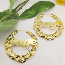 Load image into Gallery viewer, XOXO hoop name earrings