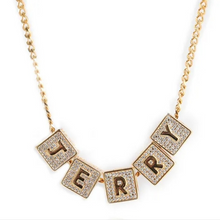Load image into Gallery viewer, Custom Charm Personalized CZ Block Chain Pendant Necklace