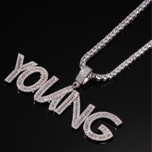 Load image into Gallery viewer, HMU Ladies CZ Personalized Hip Hop Tennis Necklace