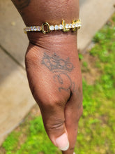 Load image into Gallery viewer, Cubic Zirconia Tennis Personalized 18k Gold Plated Bracelet