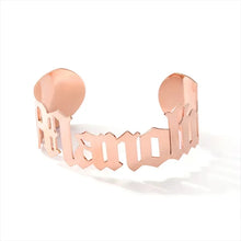 Load image into Gallery viewer, Personalized Bangle Cuff Name Bracelet