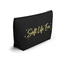 Load image into Gallery viewer, Accessory Pouch — "Soft Life Era" Cosmetic Bag with Sparkle Script