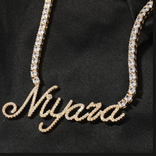 Load image into Gallery viewer, Luxury Style Cursive Letters CZ Personalized Tennis Necklace