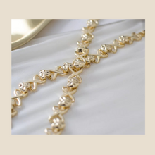 Load image into Gallery viewer, Sale XOXO Set Personalized Earrings & Double Plated Necklace with Diamond Cut Hearts