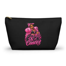 Load image into Gallery viewer, Accessory Pouch — Pink “F*ck Cancer” Boxing Girl Makeup Bag