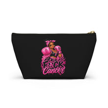 Load image into Gallery viewer, Accessory Pouch — Pink “F*ck Cancer” Boxing Girl Makeup Bag