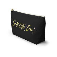 Load image into Gallery viewer, Accessory Pouch — "Soft Life Era" Cosmetic Bag with Sparkle Script