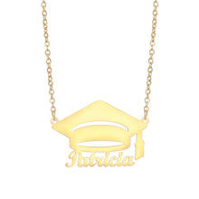 Load image into Gallery viewer, 14K Personalized Graduation Cap Necklace