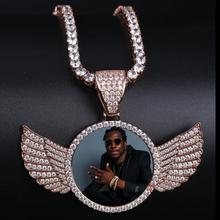 Load image into Gallery viewer, Angel Wings Personalized Photo Pendant Necklace