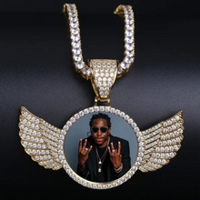 Load image into Gallery viewer, Angel Wings Personalized Photo Pendant Necklace