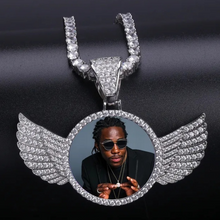 Load image into Gallery viewer, Angel Wings Personalized Photo Pendant Necklace