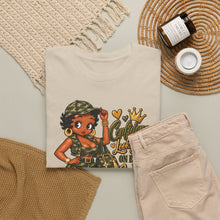 Load image into Gallery viewer, Camo Girl Graphic Tee – "Confidence Looks Good On Every Woman" Military Pinup T-Shirt