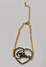 Load image into Gallery viewer, 18k Gold Plated Stainless Steel Double Layered Chain Heart Pendant Personalized Earrings - Custom Name Jewelry for Women