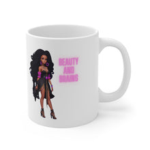 Load image into Gallery viewer, Beauty and Brains Ceramic Mug 11oz