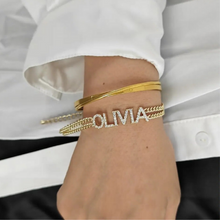 Load image into Gallery viewer, Double Layered Chain Personalized CZ Bracelet