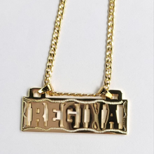 Load image into Gallery viewer, Custom Stainless Steel Wave Bar Pendant Necklace – Personalized Nameplate Jewelry