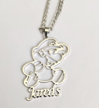 Load image into Gallery viewer, Personalized Super Mario 14k Gold-Plated Stainless Steel Name Necklace - Custom Gamer Jewelry Gift"