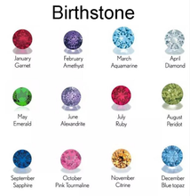 Load image into Gallery viewer, Stainless Steel Personalized Heart Birthstone Name/Sorority Necklace – Custom Jewelry Gift for Her