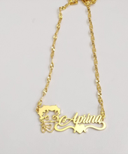 Load image into Gallery viewer, Betty Boop Heart Bar Personalized Pendant Necklace