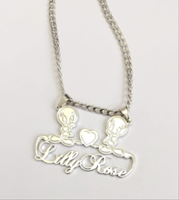 Load image into Gallery viewer, Tweety Bird Heart Pendant Necklace
