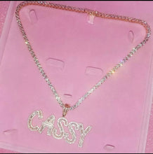 Load image into Gallery viewer, HMU Ladies CZ Personalized Hip Hop Tennis Necklace