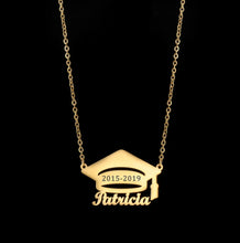 Load image into Gallery viewer, 14K Personalized Graduation Cap Necklace