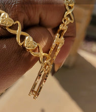 Load image into Gallery viewer, New Hello Kitty XOXO Personalized Double Plated Necklace with Diamond Cut Hearts