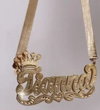 Load image into Gallery viewer, Double Plated 18k Gold Pesonalized Snake Chain Necklace