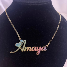 Load image into Gallery viewer, Personalized Glitter Nameplate Necklace