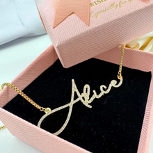 Load image into Gallery viewer, 18k Gold Script Personalized Necklace