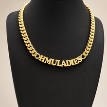 Load image into Gallery viewer, 8mm Cuban Chain Personalized Curve Necklace - 18k Gold-Plated Stainless Steel Custom Name Jewelry for Men & Women