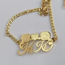 Load image into Gallery viewer, New Personalized Heart Pendant Anklet Characters "Hello Kitty, Minnie Mouse, Tweety Bird, Any Character"